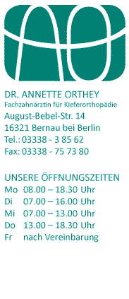 August-Bebel-Str. 14, 16321 Bernau bei Berlin, Tel.: 03338 - 3 85 62, Fax: 03338 - 75 73 80